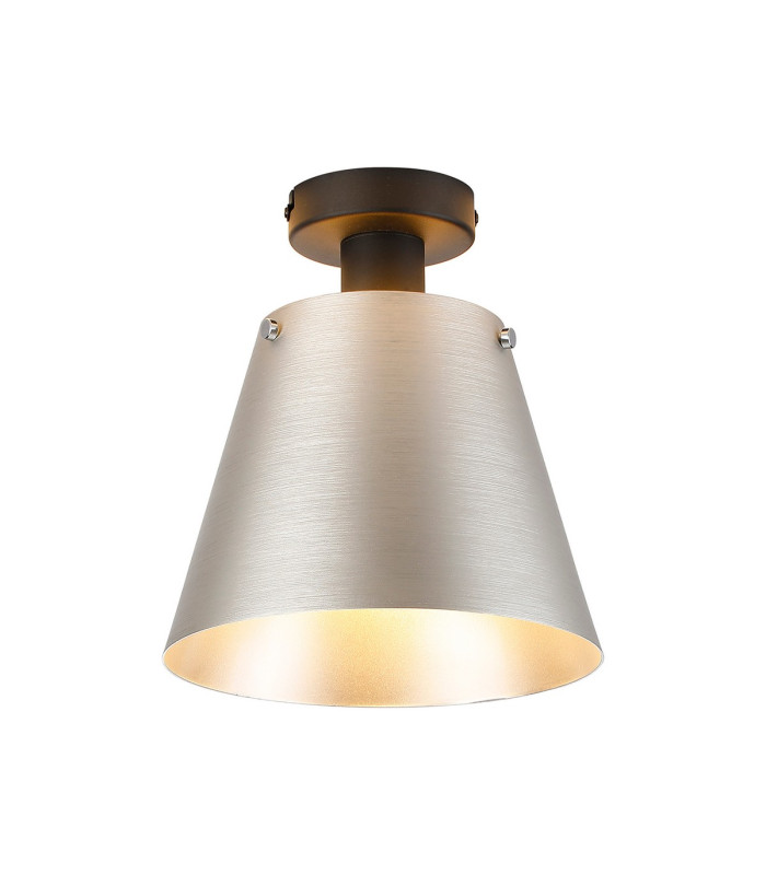 Greenport Ceiling Light 23cm x 18cm Shade 1 Light E27 Sand Black/Light Grey/Silver Metal Shade-1