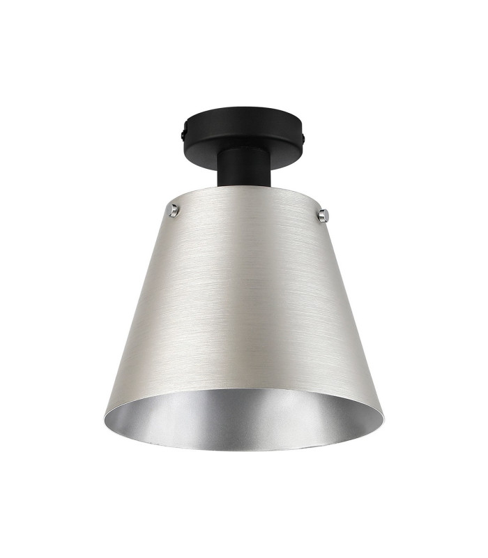 Greenport Ceiling Light 23cm x 18cm Shade 1 Light E27 Sand Black/Light Grey/Silver Metal Shade-4