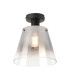 Greenport Ceiling Light 23cm x 18cm Shade 1 Light E27 Sand Black/Smoke Faded Glass Shade-1