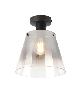 Greenport Ceiling Light 23cm x 18cm Shade 1 Light E27 Sand Black/Smoke Faded Glass Shade-1