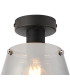 Greenport Ceiling Light 23cm x 18cm Shade 1 Light E27 Sand Black/Smoke Faded Glass Shade-5