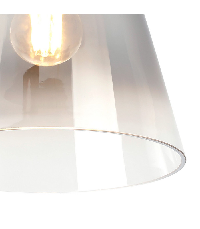 Greenport Ceiling Light 23cm x 18cm Shade 1 Light E27 Sand Black/Smoke Faded Glass Shade-6