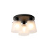 Greenport 38cm Round Ceiling Light 16cm x 14cm Shade 3 Light E27 Sand Black/Frosted White Glass Shade-1