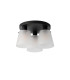 Greenport 38cm Round Ceiling Light 16cm x 14cm Shade 3 Light E27 Sand Black/Frosted White Glass Shade-4