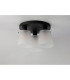 Greenport 38cm Round Ceiling Light 16cm x 14cm Shade 3 Light E27 Sand Black/Frosted White Glass Shade-7