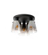 Greenport 38cm Round Ceiling Light 16cm x 14cm Shade 3 Light E27 Sand Black/Smoke Faded Glass Shade-4