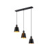Greenport Linear Pendant 16cm x 14cm Shade 3 Light E27 Sand Black/Black/Gold Metal Shade-1