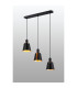 Greenport Linear Pendant 16cm x 14cm Shade 3 Light E27 Sand Black/Black/Gold Metal Shade-3