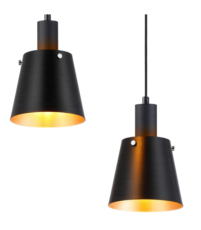 Greenport Linear Pendant 16cm x 14cm Shade 3 Light E27 Sand Black/Black/Gold Metal Shade-6