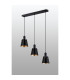 Greenport Linear Pendant 16cm x 14cm Shade 3 Light E27 Sand Black/Black/Gold Metal Shade-7
