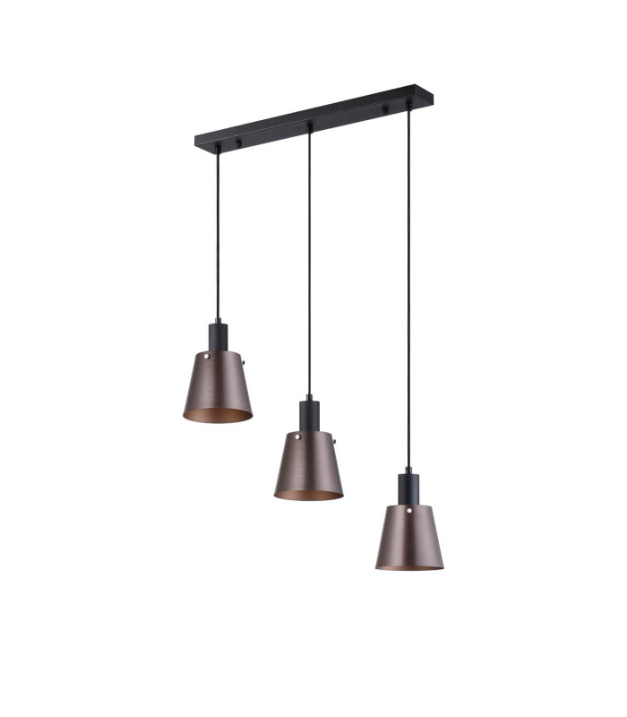 Greenport Linear Pendant 16cm x 14cm Shade 3 Light E27 Sand Black/Brown/Copper Metal Shade-4