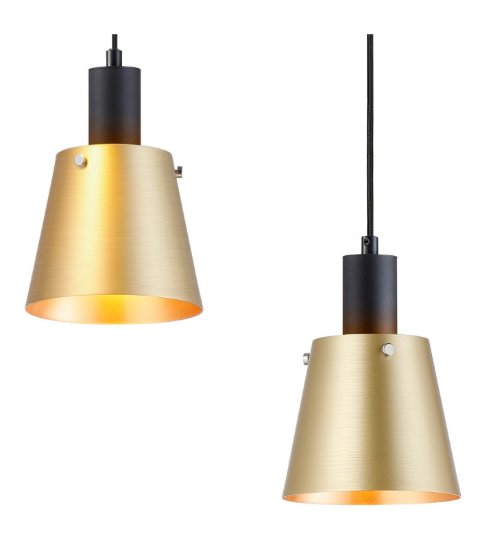 Greenport Linear Pendant 16cm x 14cm Shade 3 Light E27 Sand Black/Brass/Gold Metal Shade-6