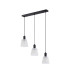 Greenport Linear Pendant 16cm x 14cm Shade 3 Light E27 Sand Black/Frosted White Glass Shade-3