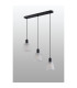 Greenport Linear Pendant 16cm x 14cm Shade 3 Light E27 Sand Black/Frosted White Glass Shade-6