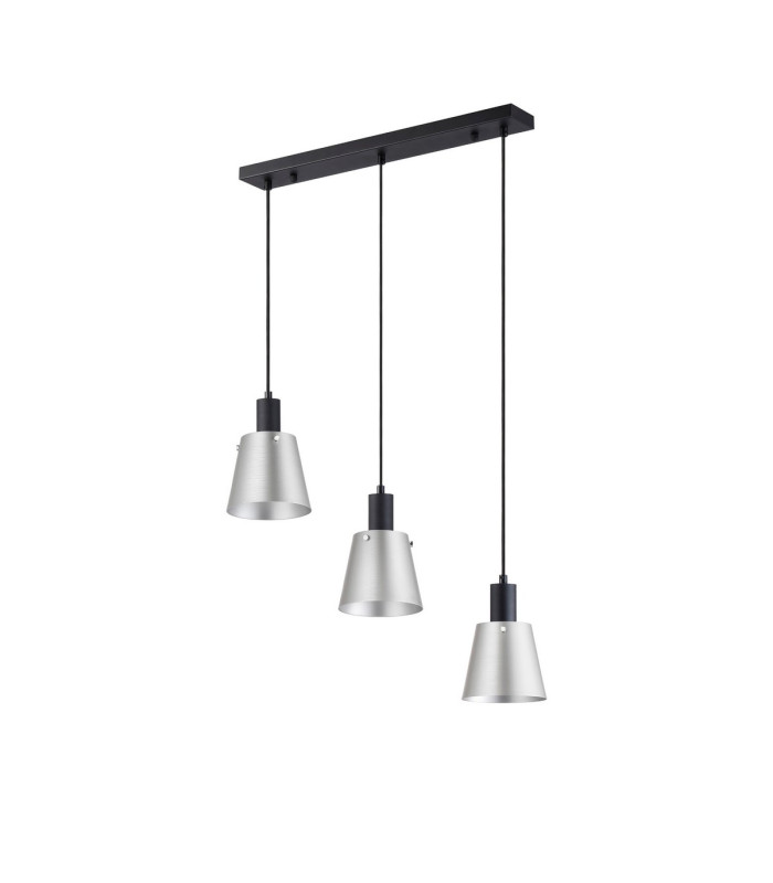 Greenport Linear Pendant 16cm x 14cm Shade 3 Light E27 Sand Black/Light Grey/Silver Metal Shade-4