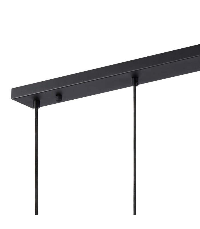 Greenport Linear Pendant 16cm x 14cm Shade 3 Light E27 Sand Black/Light Grey/Silver Metal Shade-5