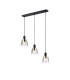 Greenport Linear Pendant 16cm x 14cm Shade 3 Light E27 Sand Black/Smoke Faded Glass Shade-1