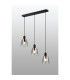 Greenport Linear Pendant 16cm x 14cm Shade 3 Light E27 Sand Black/Smoke Faded Glass Shade-3