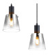 Greenport Linear Pendant 16cm x 14cm Shade 3 Light E27 Sand Black/Smoke Faded Glass Shade-6