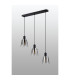 Greenport Linear Pendant 16cm x 14cm Shade 3 Light E27 Sand Black/Smoke Faded Glass Shade-7
