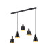 Greenport Linear Pendant 16cm x 14cm Shade 5 Light E27 Sand Black/Black/Gold Metal Shade-1
