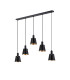 Greenport Linear Pendant 16cm x 14cm Shade 5 Light E27 Sand Black/Black/Gold Metal Shade-4