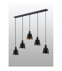 Greenport Linear Pendant 16cm x 14cm Shade 5 Light E27 Sand Black/Black/Gold Metal Shade-8
