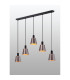 Greenport Linear Pendant 16cm x 14cm Shade 5 Light E27 Sand Black/Brown/Copper Metal Shade-3