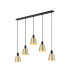 Greenport Linear Pendant 16cm x 14cm Shade 5 Light E27 Sand Black/Brass/Gold Metal Shade-1