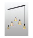 Greenport Linear Pendant 16cm x 14cm Shade 5 Light E27 Sand Black/Brass/Gold Metal Shade-3