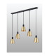 Greenport Linear Pendant 16cm x 14cm Shade 5 Light E27 Sand Black/Brass/Gold Metal Shade-8