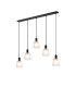 Greenport Linear Pendant 16cm x 14cm Shade 5 Light E27 Sand Black/Frosted White Glass Shade-1