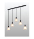 Greenport Linear Pendant 16cm x 14cm Shade 5 Light E27 Sand Black/Frosted White Glass Shade-3