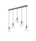 Greenport Linear Pendant 16cm x 14cm Shade 5 Light E27 Sand Black/Frosted White Glass Shade-4