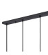 Greenport Linear Pendant 16cm x 14cm Shade 5 Light E27 Sand Black/Frosted White Glass Shade-5
