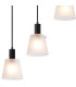 Greenport Linear Pendant 16cm x 14cm Shade 5 Light E27 Sand Black/Frosted White Glass Shade-6