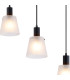 Greenport Linear Pendant 16cm x 14cm Shade 5 Light E27 Sand Black/Frosted White Glass Shade-7