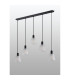 Greenport Linear Pendant 16cm x 14cm Shade 5 Light E27 Sand Black/Frosted White Glass Shade-8