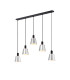 Greenport Linear Pendant 16cm x 14cm Shade 5 Light E27 Sand Black/Light Grey/Silver Metal Shade-1