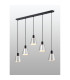 Greenport Linear Pendant 16cm x 14cm Shade 5 Light E27 Sand Black/Light Grey/Silver Metal Shade-3