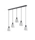 Greenport Linear Pendant 16cm x 14cm Shade 5 Light E27 Sand Black/Light Grey/Silver Metal Shade-4