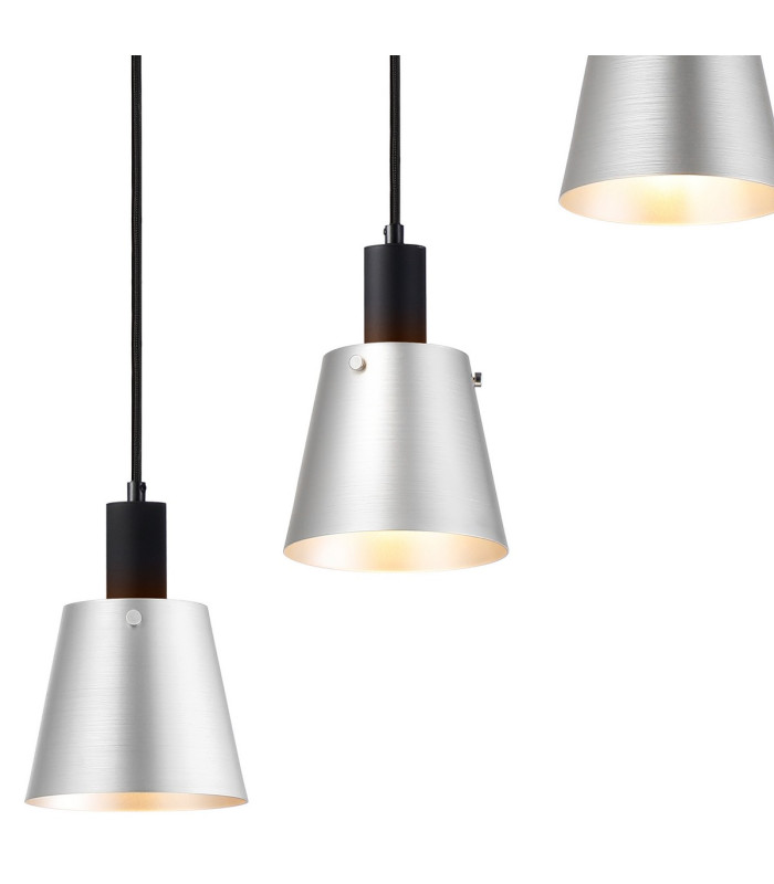 Greenport Linear Pendant 16cm x 14cm Shade 5 Light E27 Sand Black/Light Grey/Silver Metal Shade-6