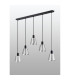 Greenport Linear Pendant 16cm x 14cm Shade 5 Light E27 Sand Black/Light Grey/Silver Metal Shade-8