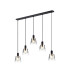 Greenport Linear Pendant 16cm x 14cm Shade 5 Light E27 Sand Black/Smoke Faded Glass Shade-1