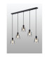 Greenport Linear Pendant 16cm x 14cm Shade 5 Light E27 Sand Black/Smoke Faded Glass Shade-3