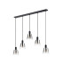Greenport Linear Pendant 16cm x 14cm Shade 5 Light E27 Sand Black/Smoke Faded Glass Shade-4