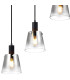 Greenport Linear Pendant 16cm x 14cm Shade 5 Light E27 Sand Black/Smoke Faded Glass Shade-6