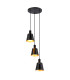 Greenport 41cm Round Pendant 16cm x 14cm Shade 3 Light E27 Sand Black/Black/Gold Metal Shade-1