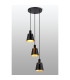 Greenport 41cm Round Pendant 16cm x 14cm Shade 3 Light E27 Sand Black/Black/Gold Metal Shade-3