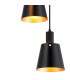 Greenport 41cm Round Pendant 16cm x 14cm Shade 3 Light E27 Sand Black/Black/Gold Metal Shade-7